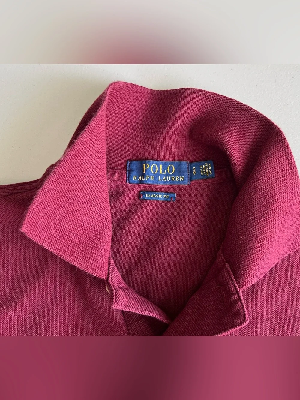 Polo Ralph Lauren Mesh Classic Fit Polo Shirt Burgundy Size S Pony Logo